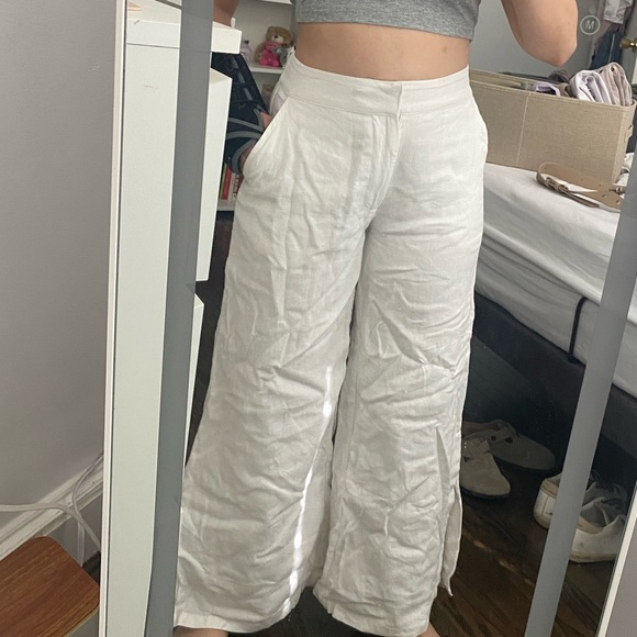 White Abercrombie & fit Linen pants new with tags size small - Picture 5 of 7